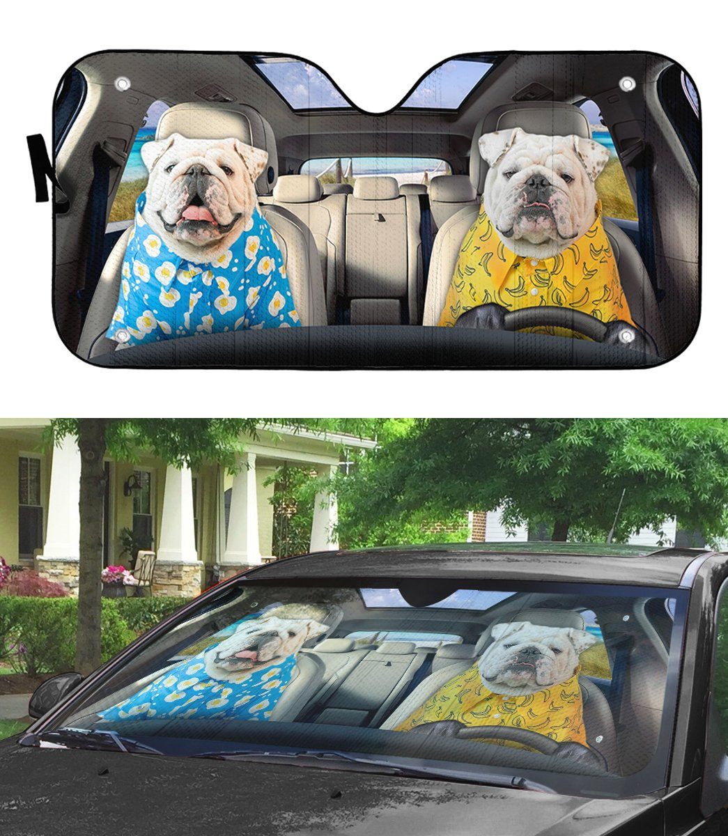 Gearhumans 3D Bulldog 26 Custom Car Auto Sunshade
