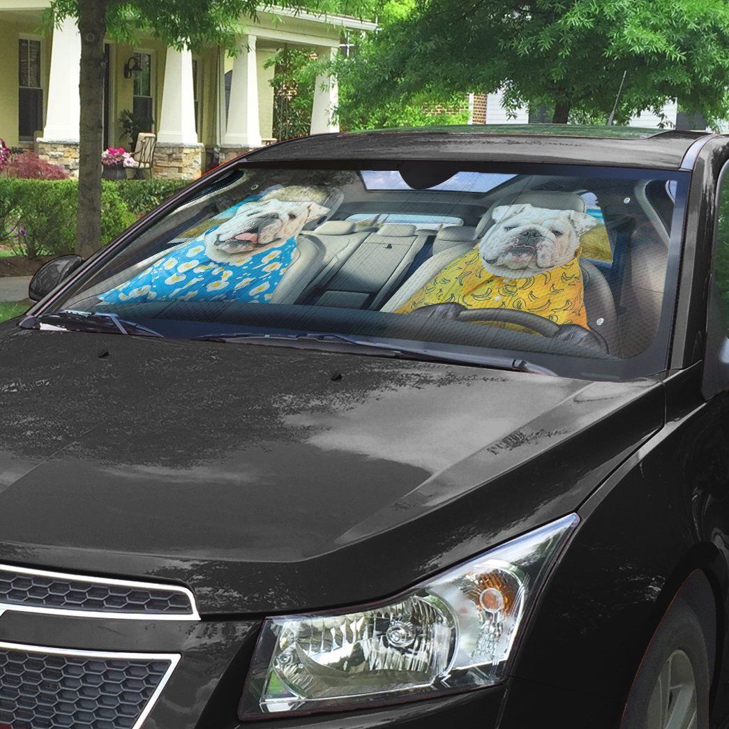 Gearhumans 3D Bulldog 26 Custom Car Auto Sunshade