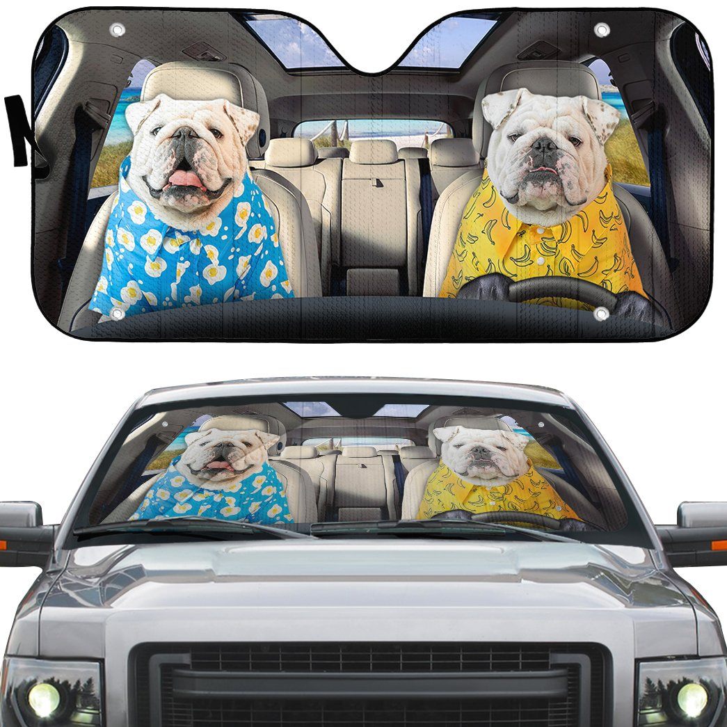 Gearhumans 3D Bulldog 26 Custom Car Auto Sunshade