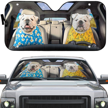 Gearhumans 3D Bulldog 26 Custom Car Auto Sunshade