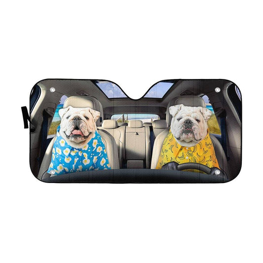Gearhumans 3D Bulldog 26 Custom Car Auto Sunshade