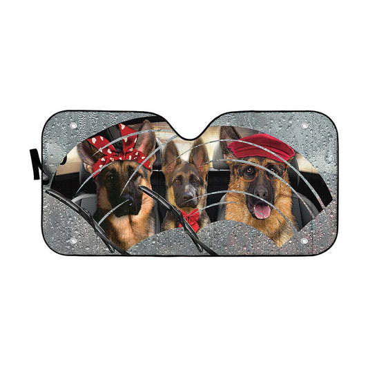 Gearhumans 3D German Shepherds 3 Custom Car Auto Sunshade