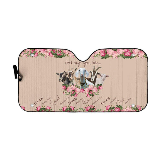 Gearhumans 3D God Says You Are Goats Custom Car Auto Sunshade