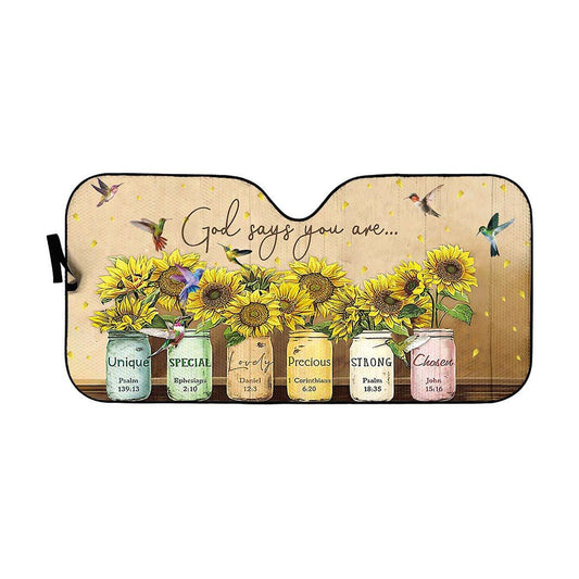 Gearhumans 3D God Says You Are Hummingbirds Custom Car Auto Sunshade