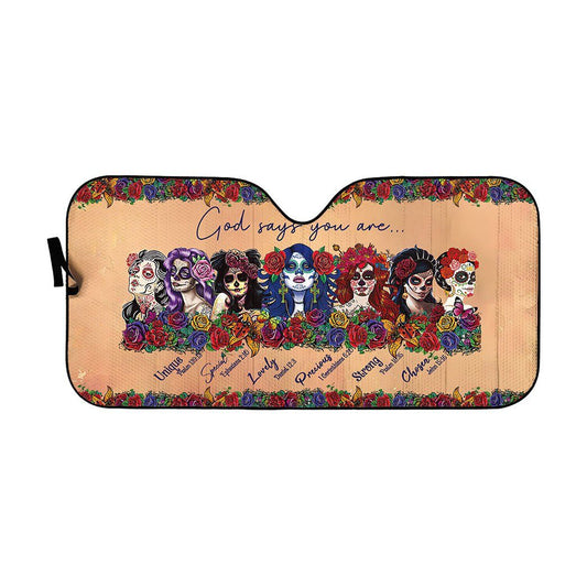 Gearhumans 3D God Says You Are Sugar Girls Custom Car Auto Sunshade