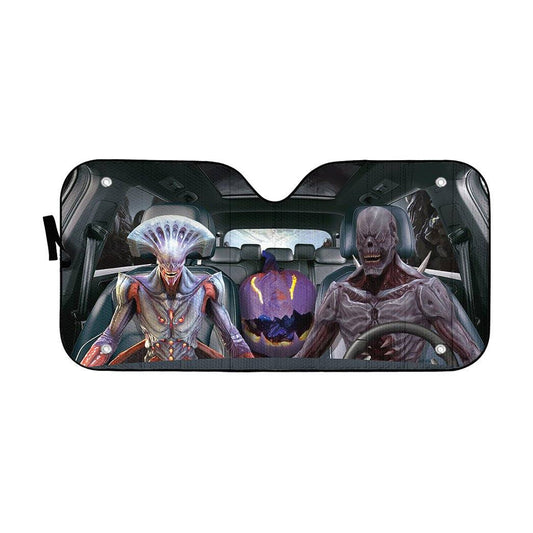 Gearhumans 3D Halloween Demon Custom Car Auto Sunshade