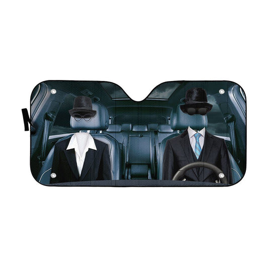 Gearhumans 3D Invisible Couple Custom Car Auto Sunshade