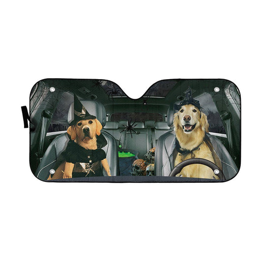 Gearhumans 3D Labrador Retriever Witch Cosplay Custom Car Auto Sunshade