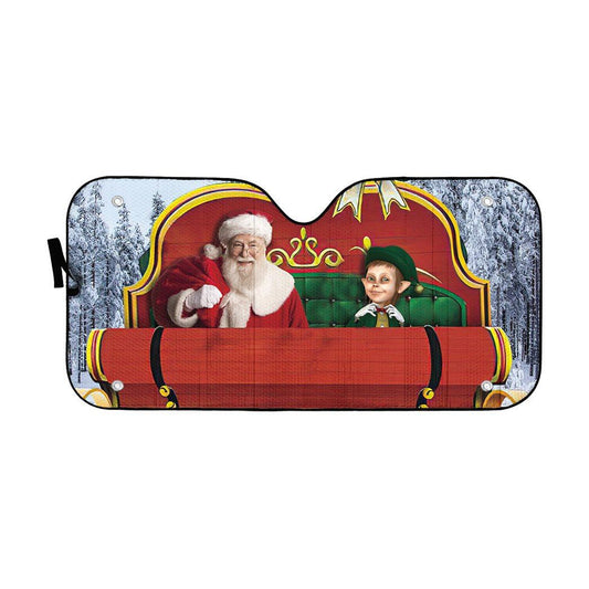 Gearhumans 3D Santa Claus Sleigh Custom Car Auto Sunshade
