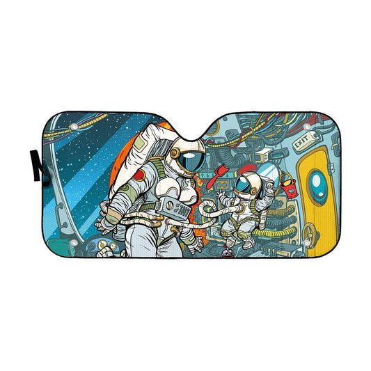 Gearhumans 3D Space Family Custom Car Auto Sunshade