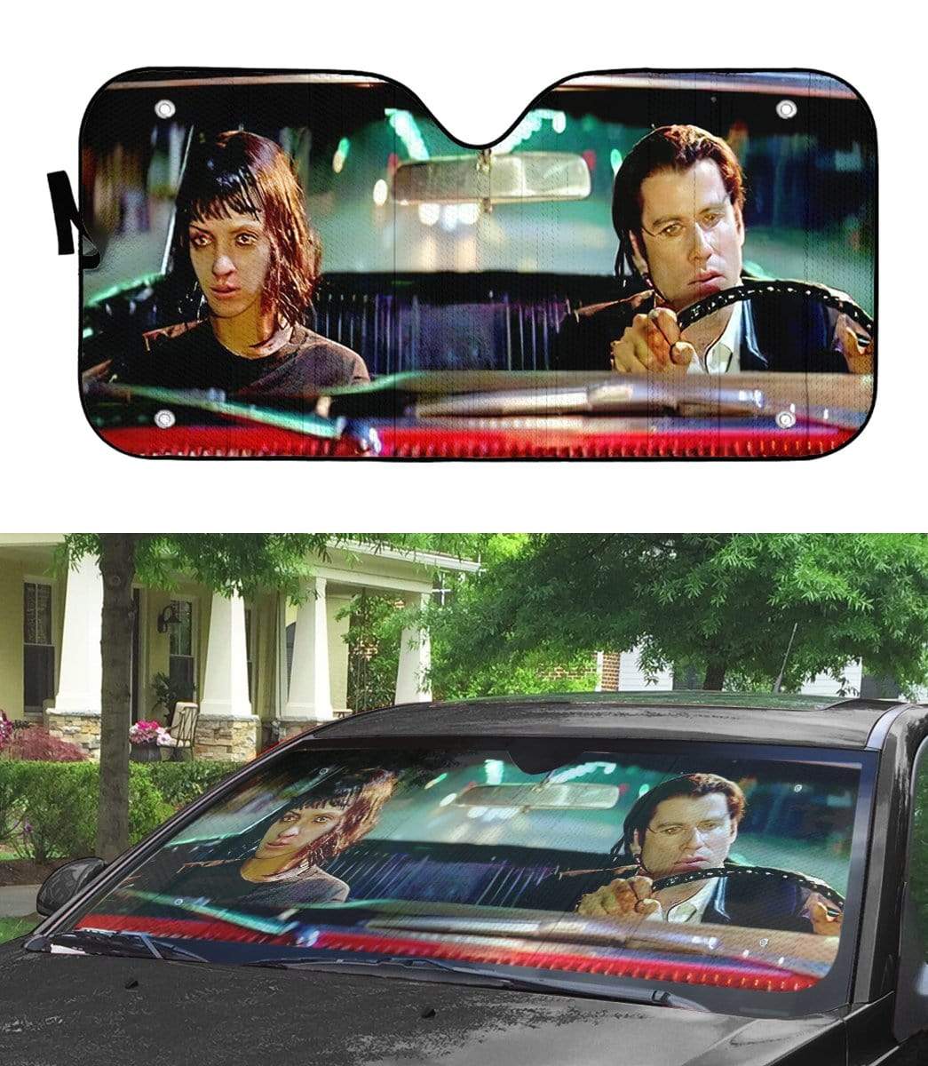 Gearhumans 3D A Date With Vincent Vega Pulp Fiction Custom Auto Car SunShade