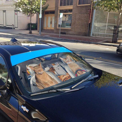 Gearhumans 3D Abyssinian Cat Custom Car Auto Sunshade