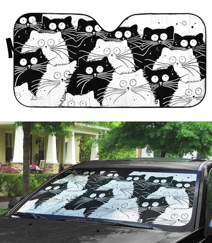 Gearhumans 3D Angry cat Custom Car Auto Sunshade