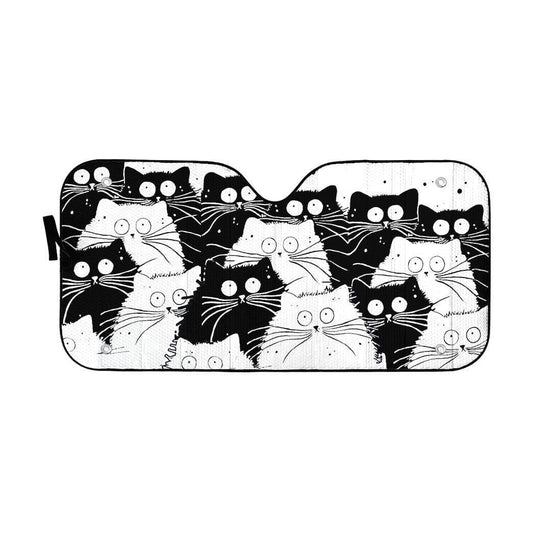Gearhumans 3D Angry cat Custom Car Auto Sunshade