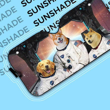 Gearhumans 3D Astrodogs Custom Car Auto Sunshade