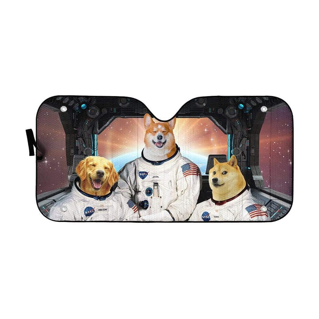 Gearhumans 3D Astrodogs Custom Car Auto Sunshade