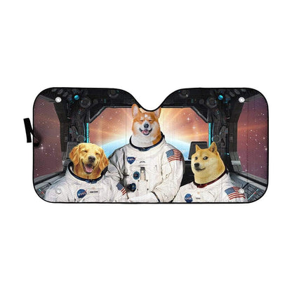 Gearhumans 3D Astrodogs Custom Car Auto Sunshade