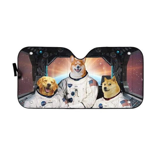 Gearhumans 3D Astrodogs Custom Car Auto Sunshade