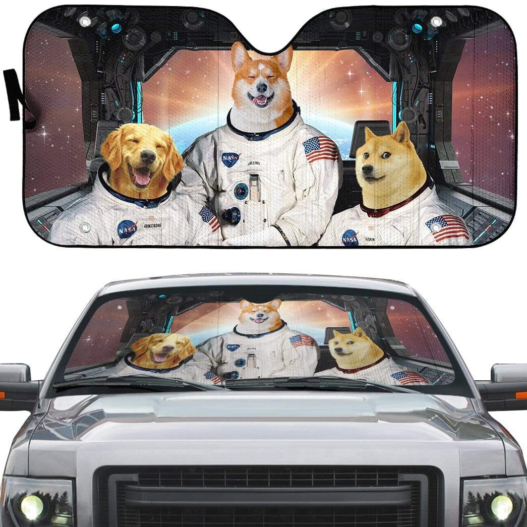 Gearhumans 3D Astrodogs Custom Car Auto Sunshade