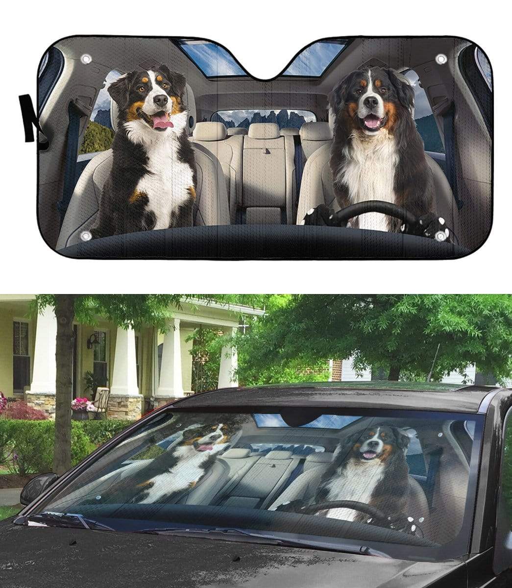 Gearhumans 3D Bernese Mountain Dog Custom Sunshade