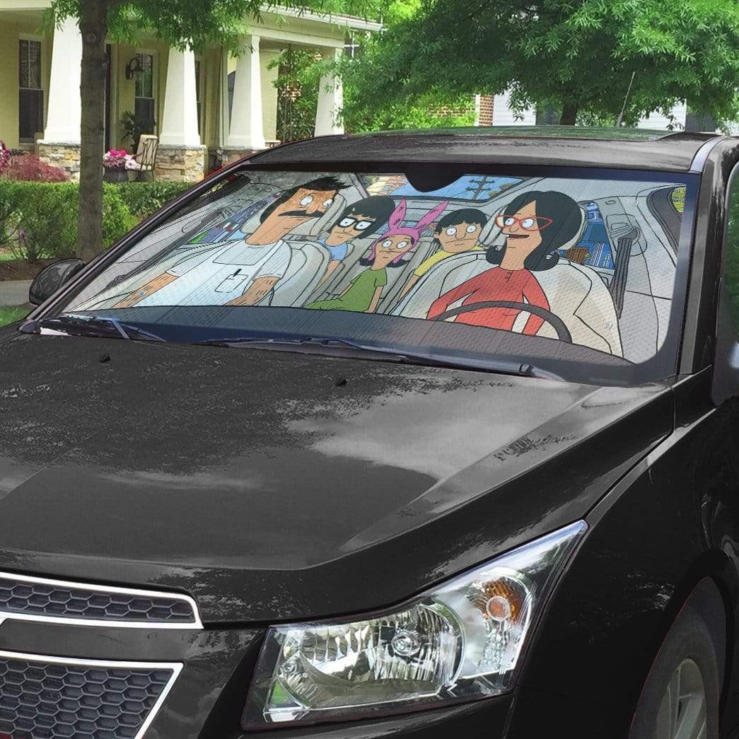 Gearhumans 3D Bob s Burgers Family Custom Car Auto Sunshade