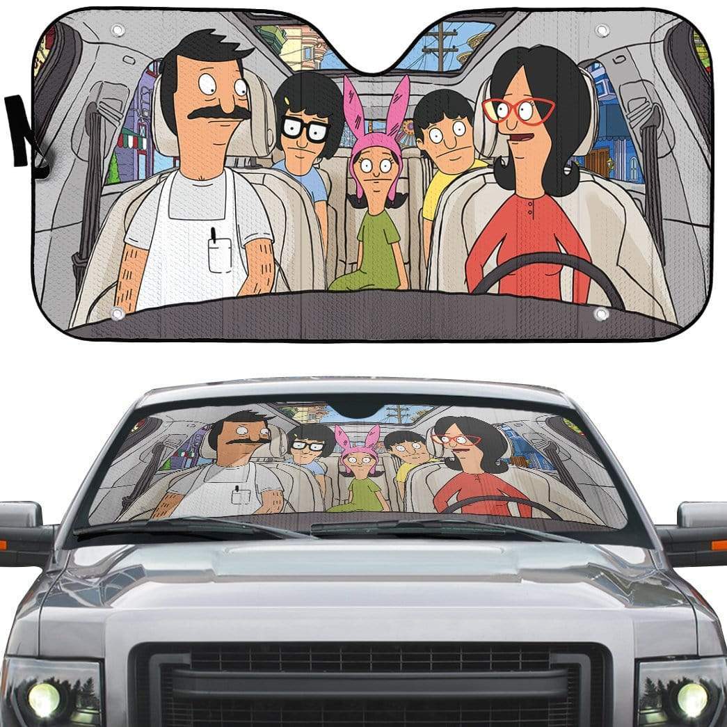 Gearhumans 3D Bob s Burgers Family Custom Car Auto Sunshade