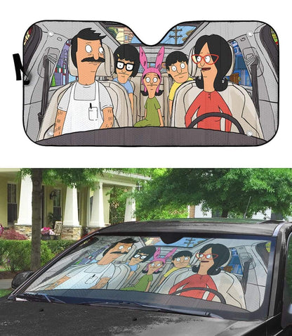 Gearhumans 3D Bob s Burgers Family Custom Car Auto Sunshade