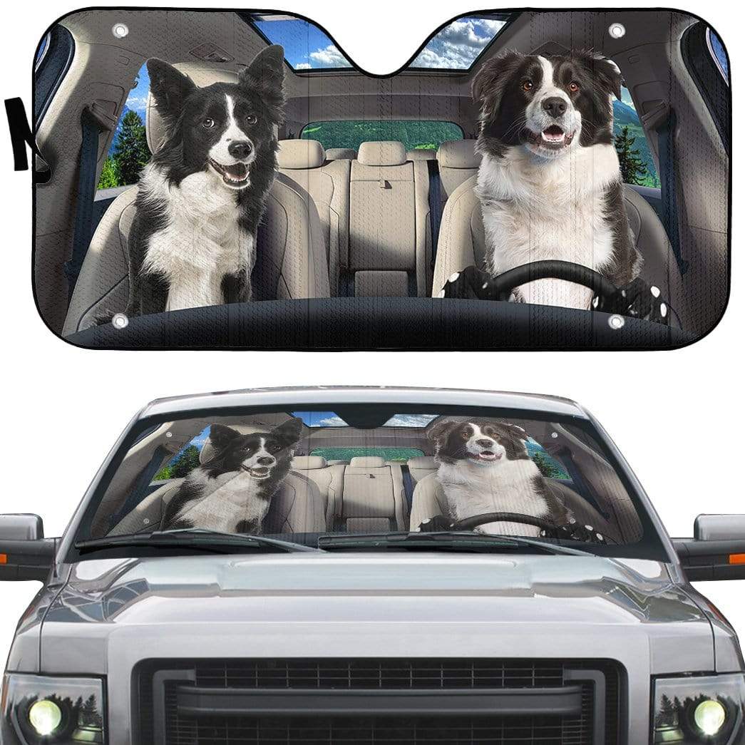 Gearhumans 3D Border Collie Custom Sunshade
