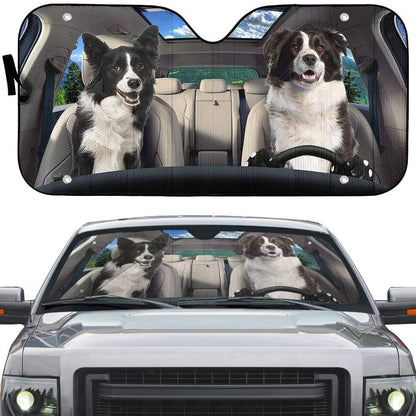 Gearhumans 3D Border Collie Custom Sunshade