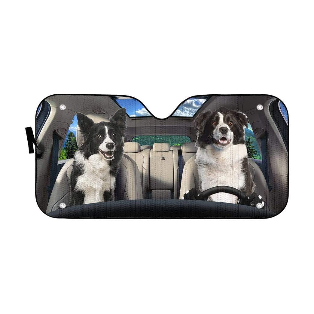 Gearhumans 3D Border Collie Custom Sunshade
