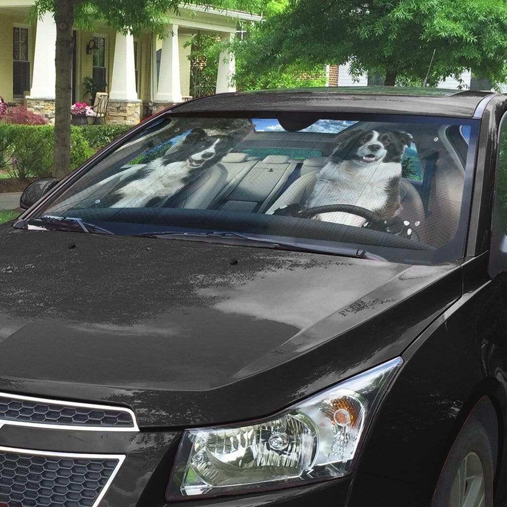 Gearhumans 3D Border Collie Custom Sunshade