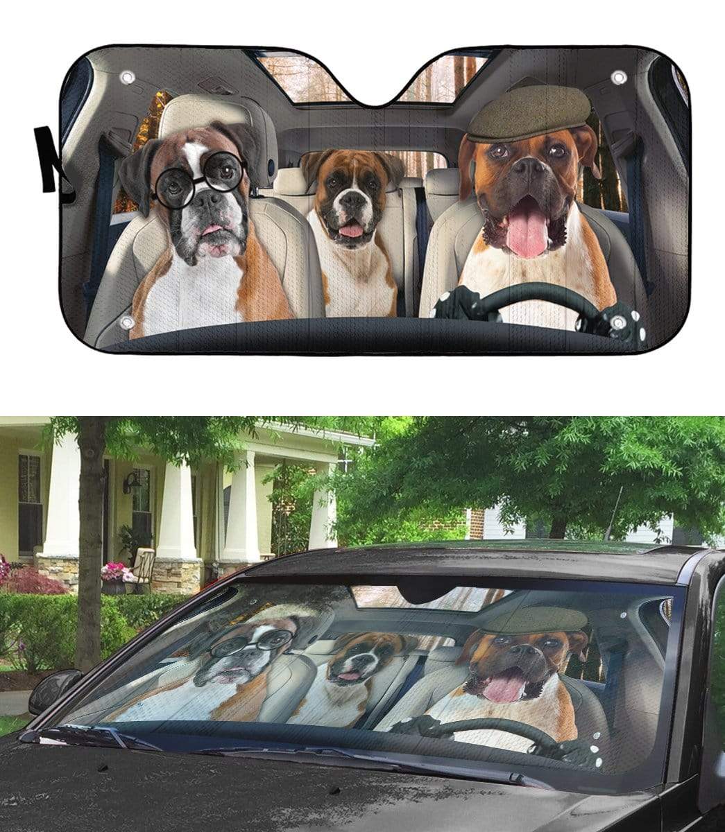 Gearhumans 3D Boxer Custom Car Auto Sunshade