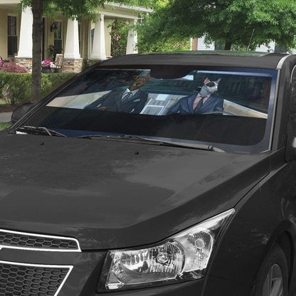 Gearhumans 3D Bull Terrier And Doberman Custom Car Auto Sunshade