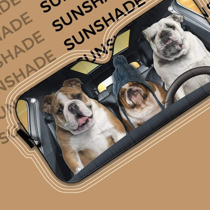 Gearhumans 3D Bulldog Custom Car Auto Sunshade