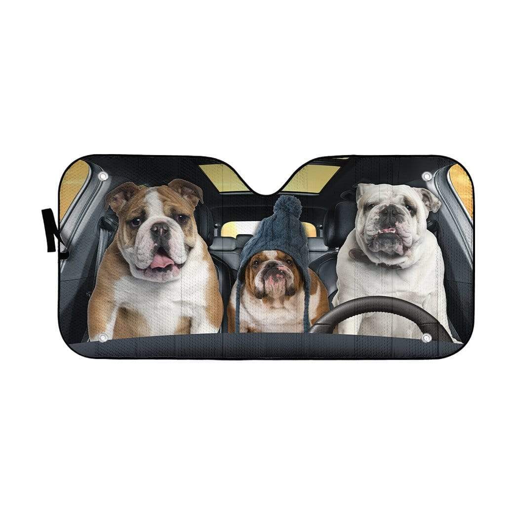 Gearhumans 3D Bulldog Custom Car Auto Sunshade