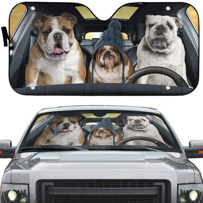 Gearhumans 3D Bulldog Custom Car Auto Sunshade
