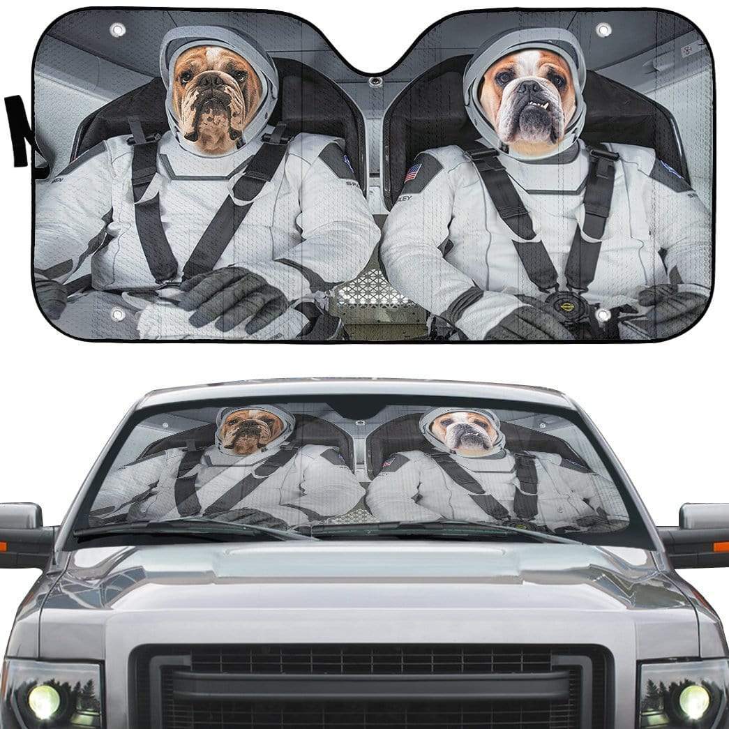 Gearhumans 3D Bulldog Space Shuttle Space Force Custom Car Auto Sunshade