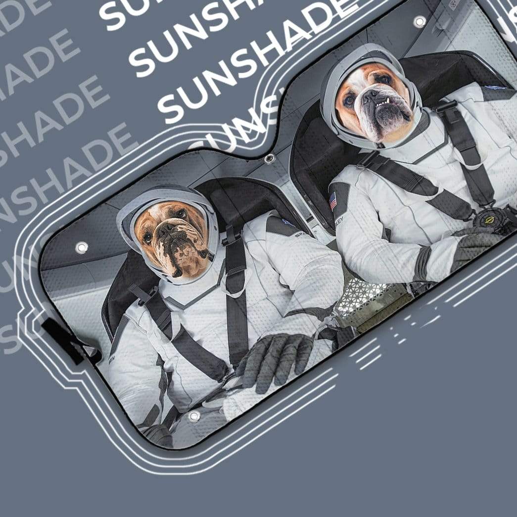 Gearhumans 3D Bulldog Space Shuttle Space Force Custom Car Auto Sunshade