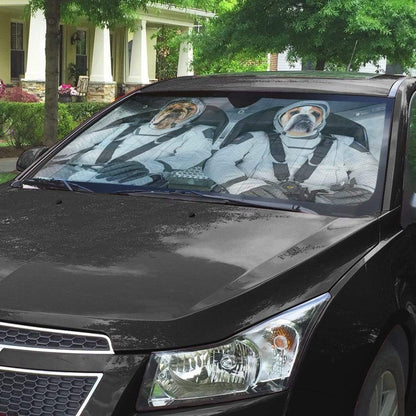 Gearhumans 3D Bulldog Space Shuttle Space Force Custom Car Auto Sunshade