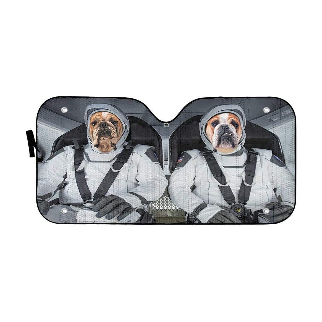 Gearhumans 3D Bulldog Space Shuttle Space Force Custom Car Auto Sunshade