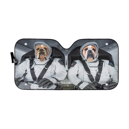 Gearhumans 3D Bulldog Space Shuttle Space Force Custom Car Auto Sunshade