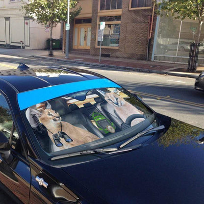 Gearhumans 3D Caracal Cat Custom Car Auto Sunshade