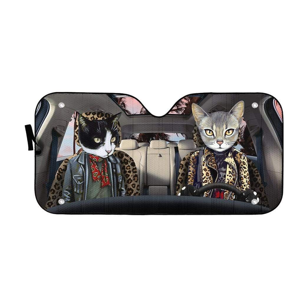 Gearhumans 3D Cat Band Custom Car Auto Sunshade