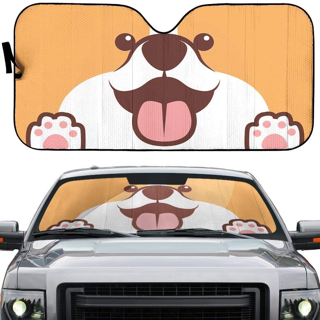 Gearhumans 3D Corgi Custom Car Auto Sunshade