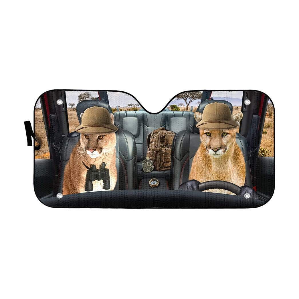 Gearhumans 3D Cougar Cat Custom Car Auto Sunshade