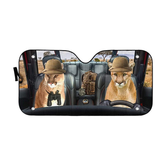 Gearhumans 3D Cougar Cat Custom Car Auto Sunshade