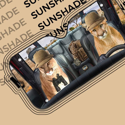Gearhumans 3D Cougar Cat Custom Car Auto Sunshade