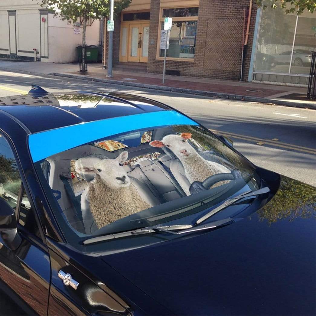 Gearhumans 3D Couple Of Goat Custom Car Auto Sunshade