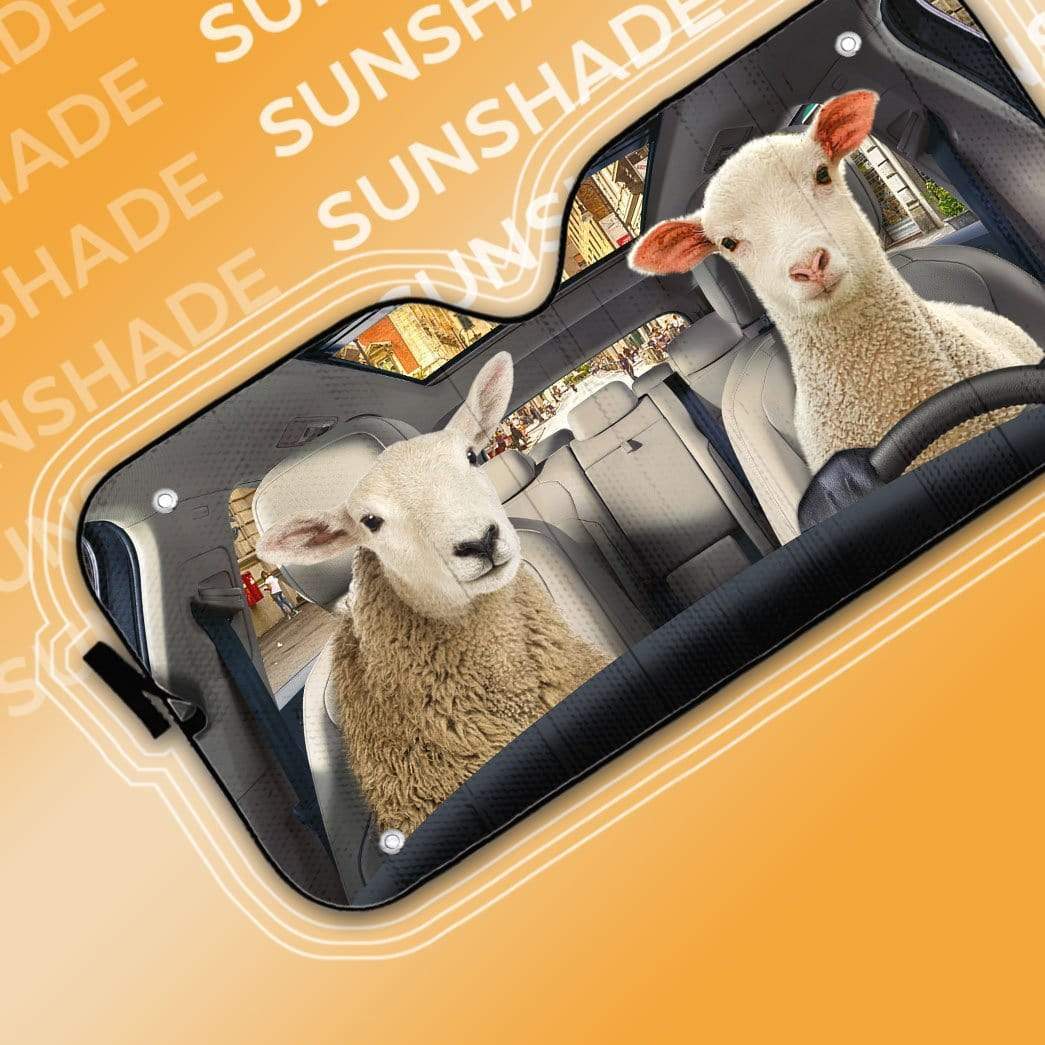 Gearhumans 3D Couple Of Goat Custom Car Auto Sunshade