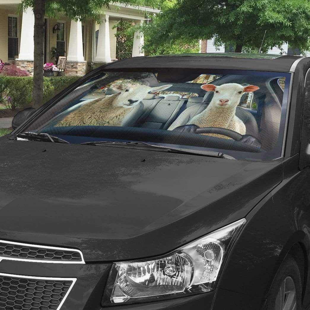 Gearhumans 3D Couple Of Goat Custom Car Auto Sunshade